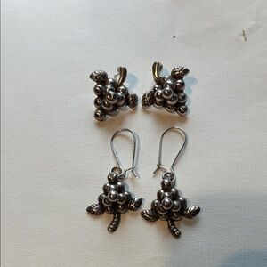 Let Them Eat (or wear) Grapes
2 Pair of Mexican Silver Grape Earrings